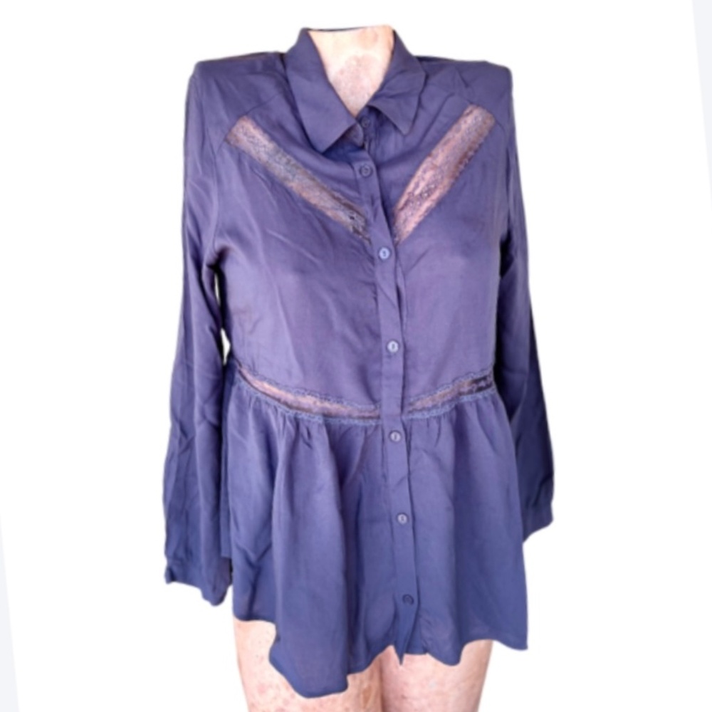 Long Sleeve Button Tunic Down - Picture 3 of 8